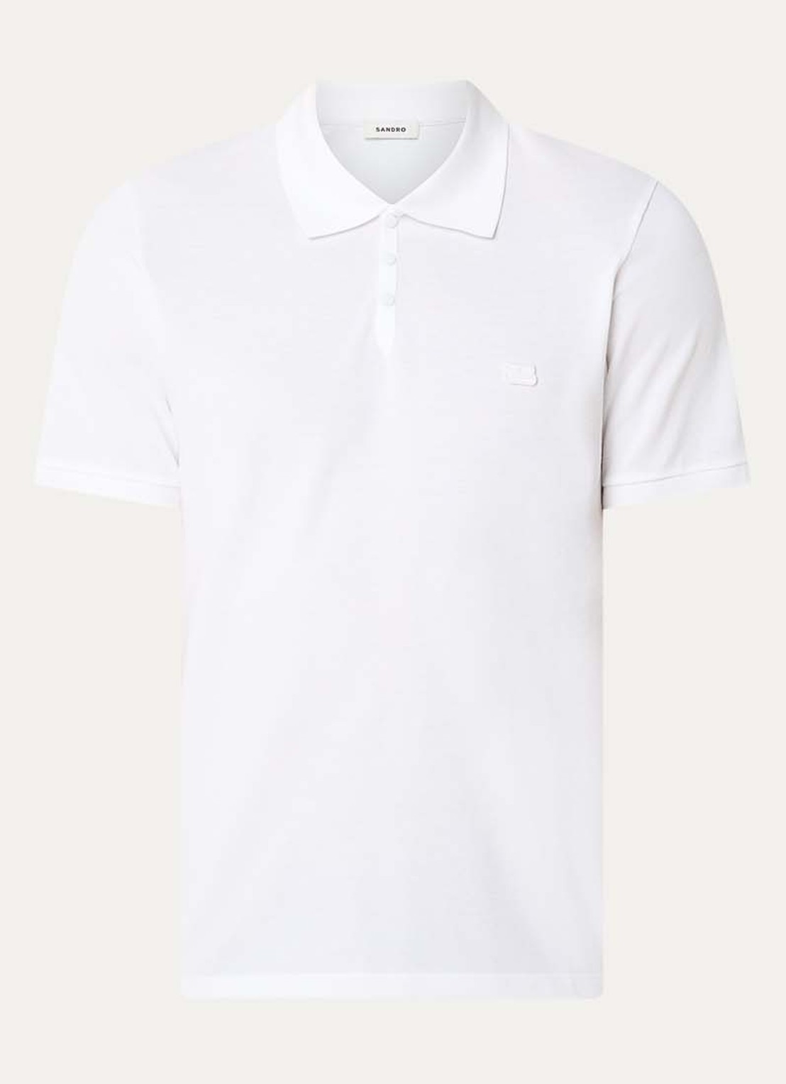 Sandro Regular fit polo van piqué katoen met logo - voorkant 2 wit