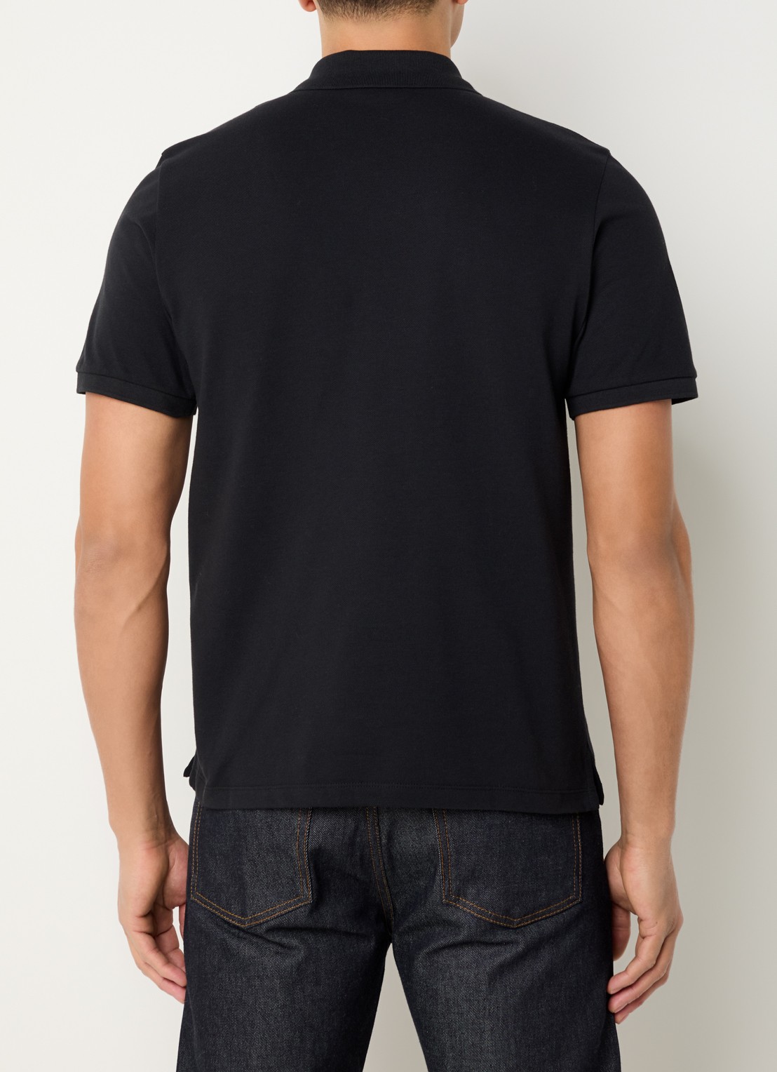 Sandro Regular fit polo van piqué katoen met logo - achterkant 4 zwart