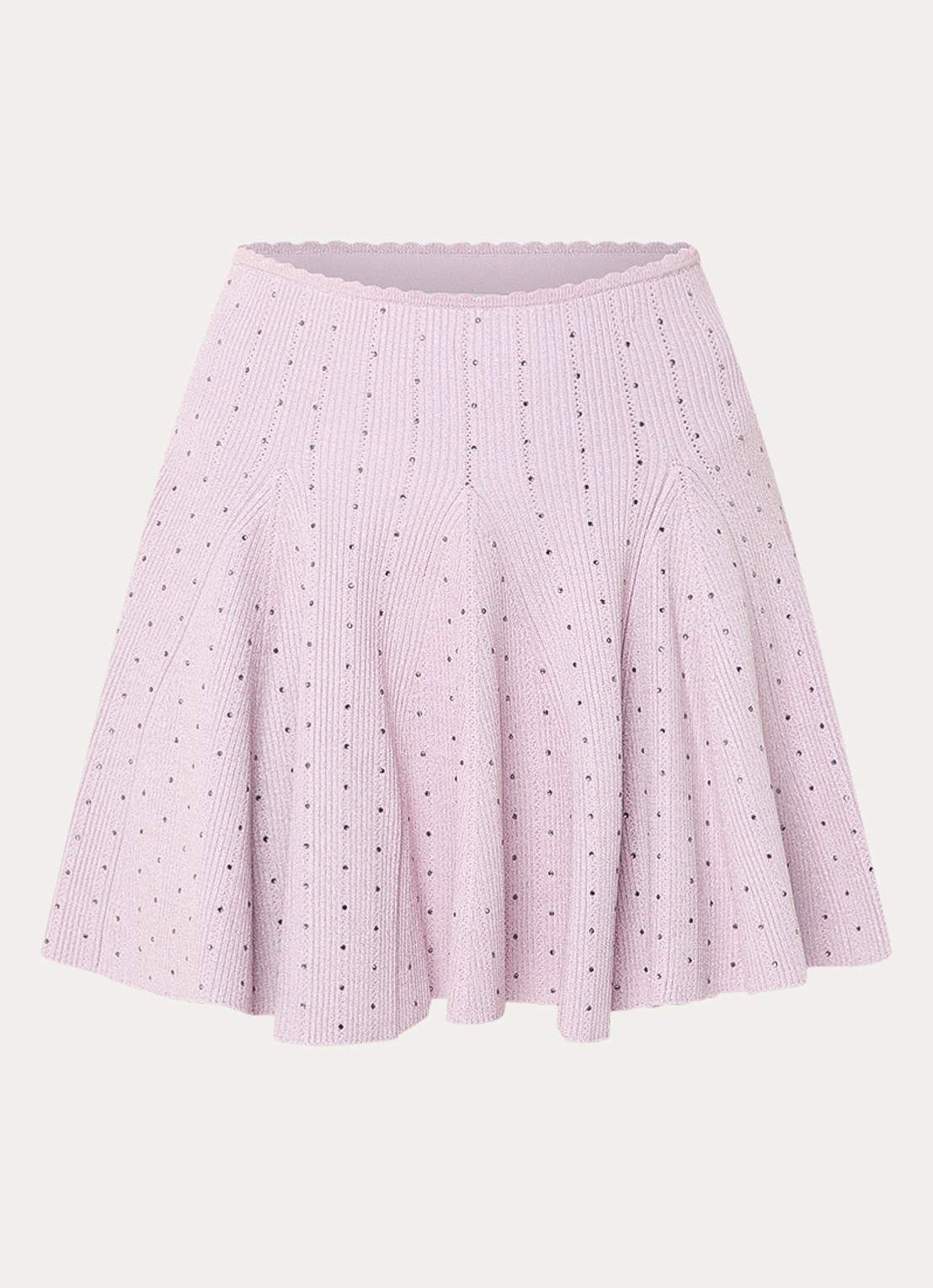 Sandro Ribgebreide minirok met strass - voorkant 2 lila