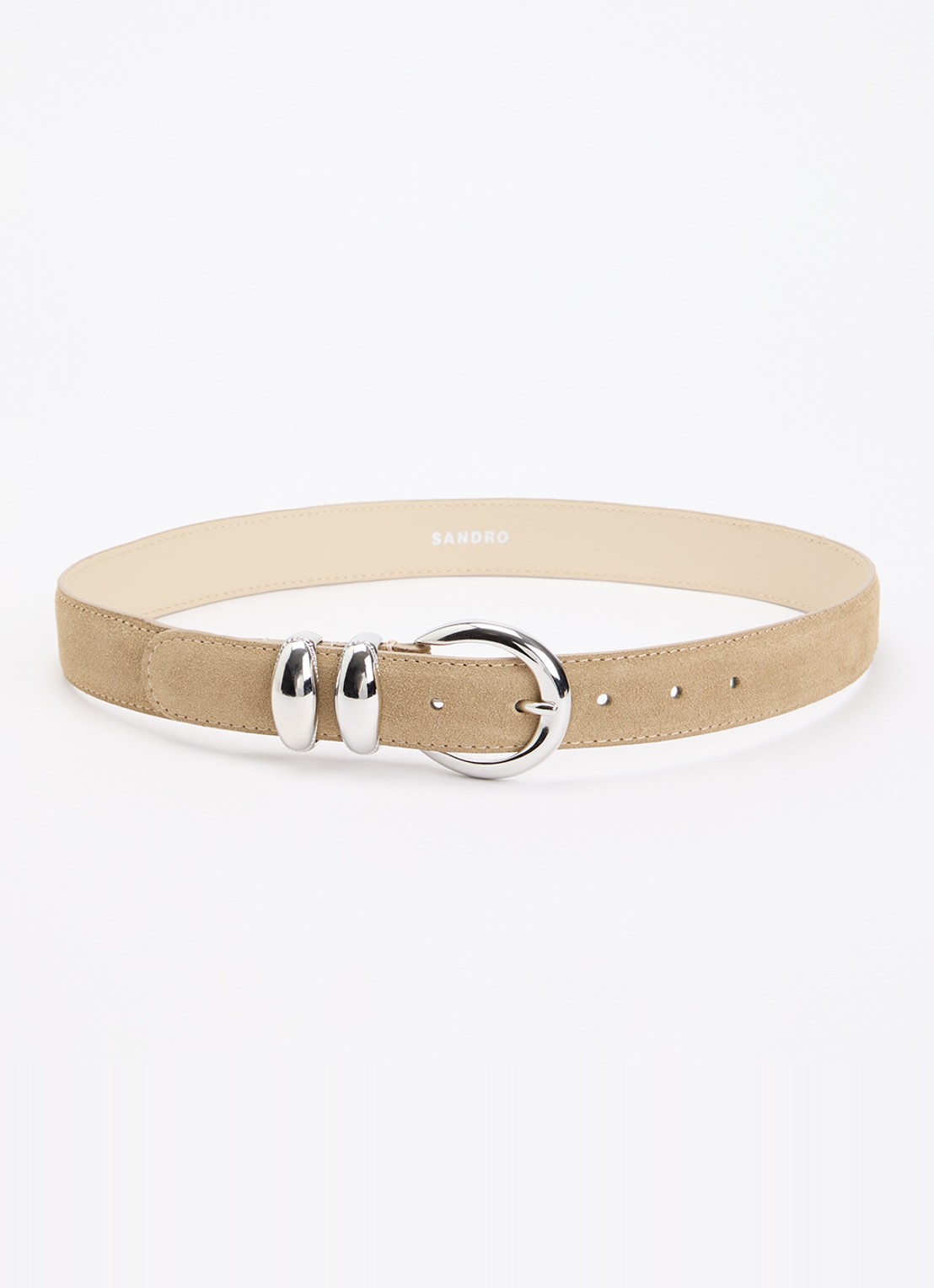 Sandro Riem van suède - voorkant beige