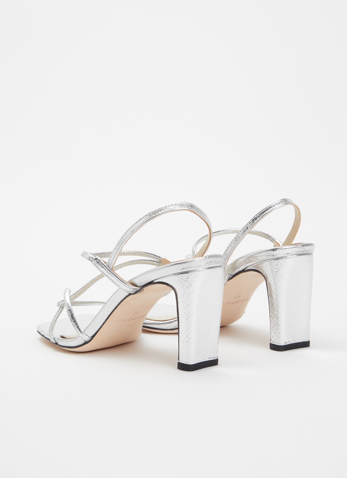 Sandro Sandalette van kalfsleer met metallic finish - achterkant 4 zilver