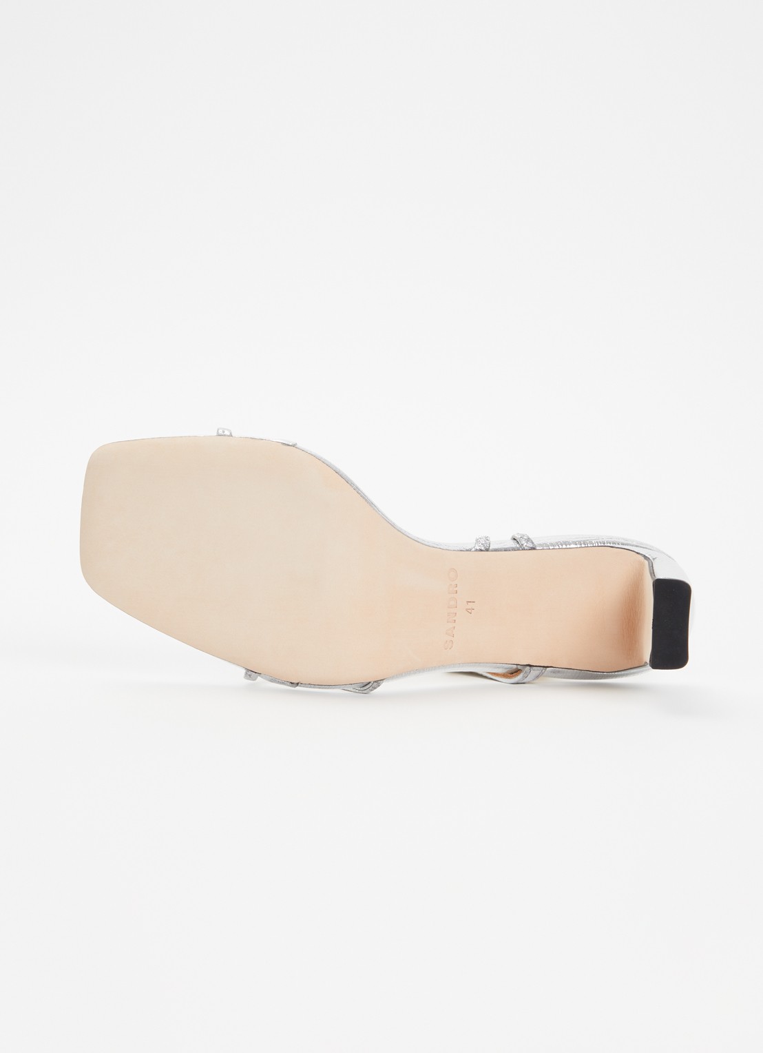 Sandro Sandalette van kalfsleer met metallic finish - detail 3 zilver