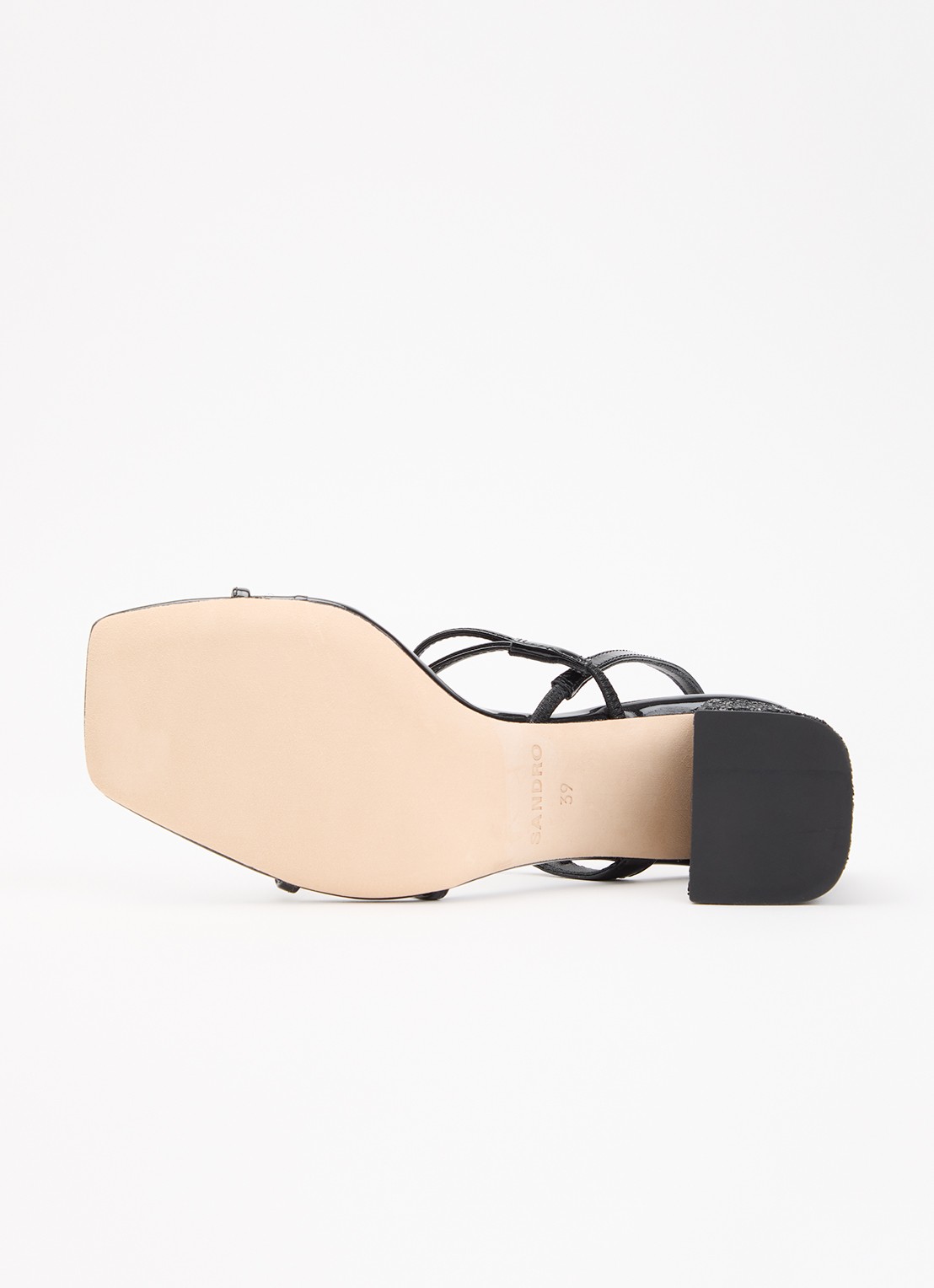 Sandro Sandalette van leer met glitter  - detail 4 zwart