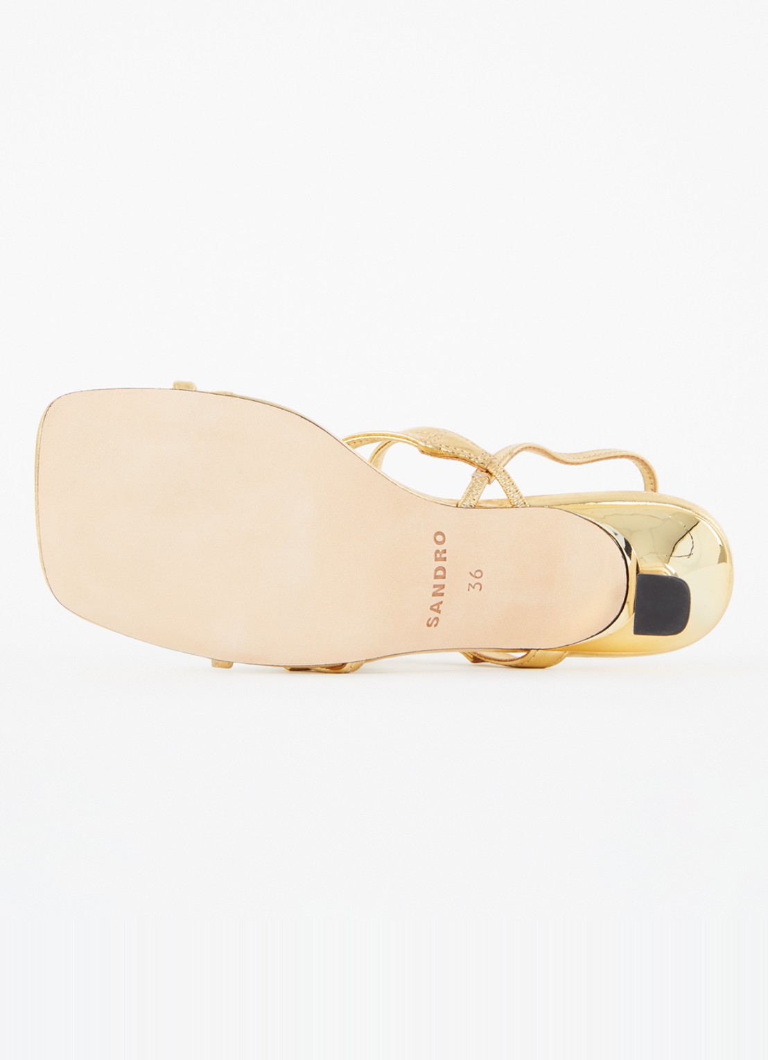 Sandro Sandalette van leer met metallic finish - detail 5 goud