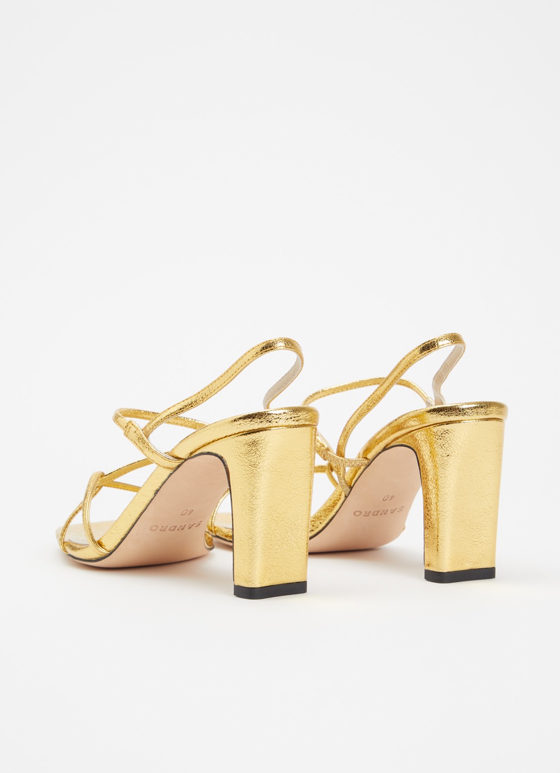Sandro Sandalette van schapenleer met metallic finish - achterkant 5 goud
