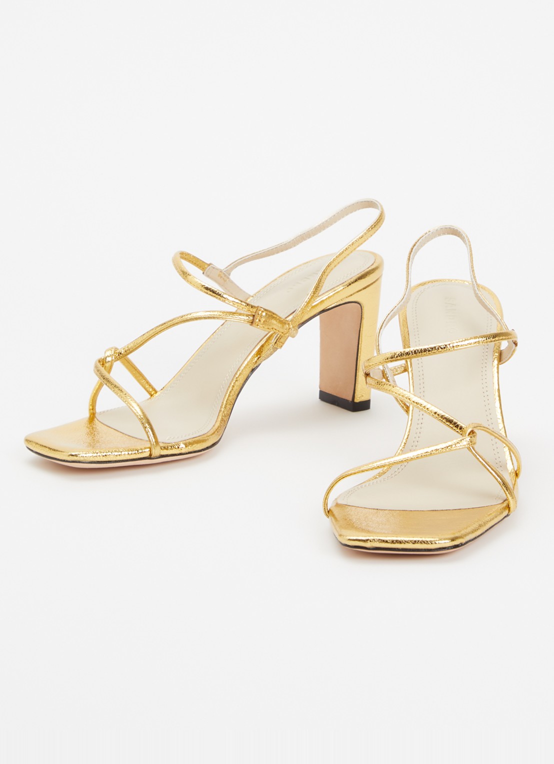 Sandro Sandalette van schapenleer met metallic finish - detail 2 goud