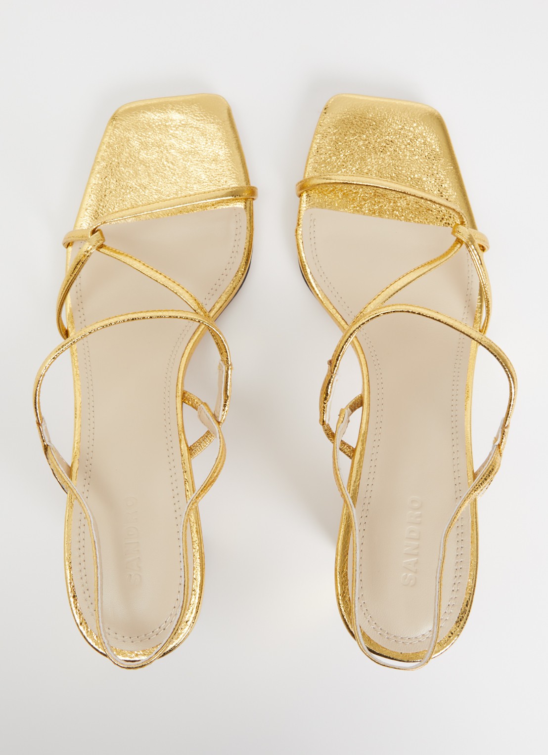 Sandro Sandalette van schapenleer met metallic finish - detail 3 goud