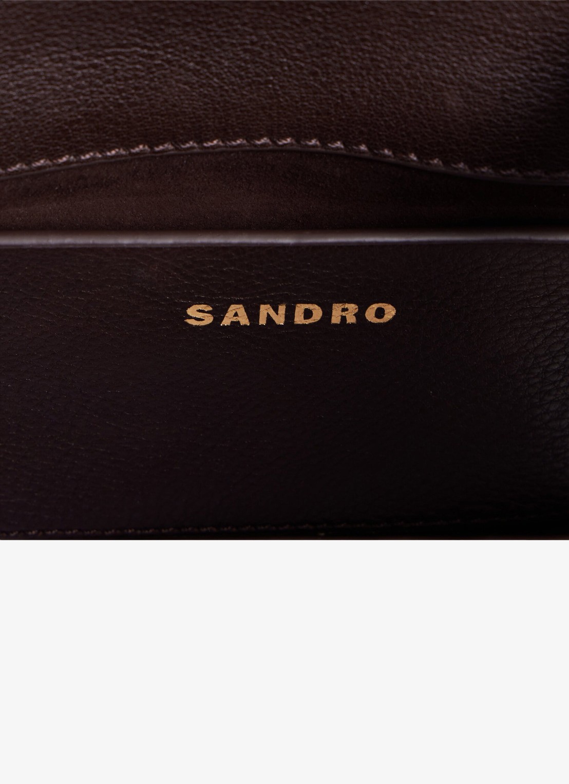 Sandro Schoudertas van leer - detail 8 donkerbruin