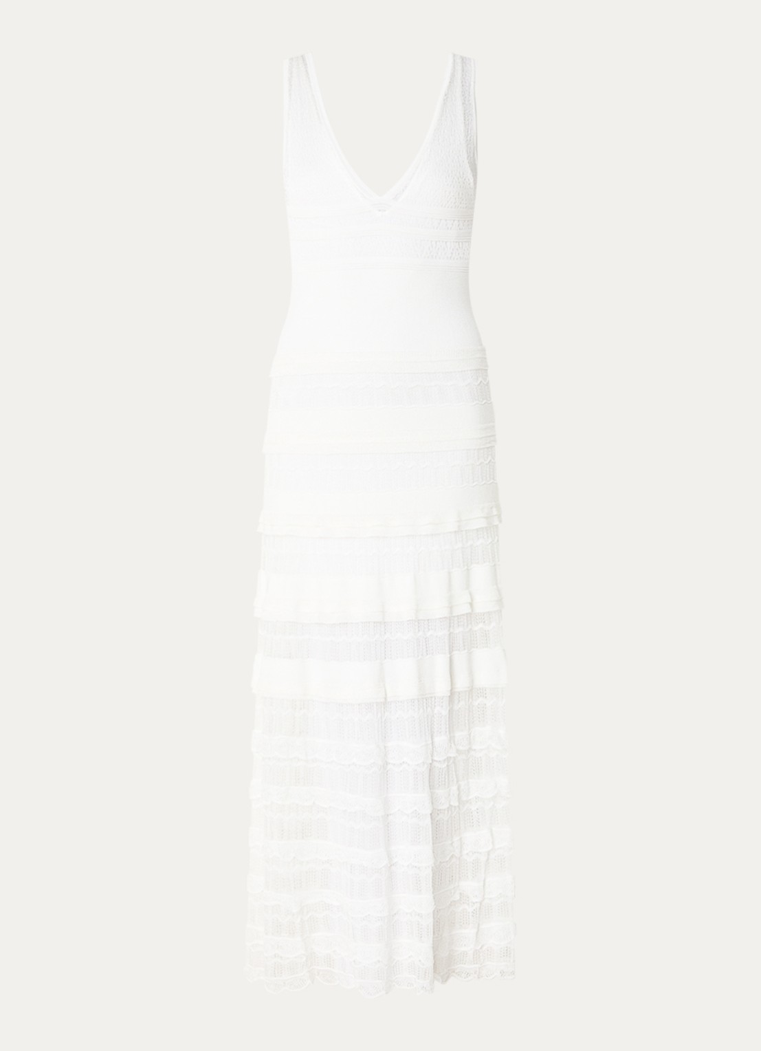 Sandro Semi-transparante maxi jurk  - voorkant 3 gebroken wit