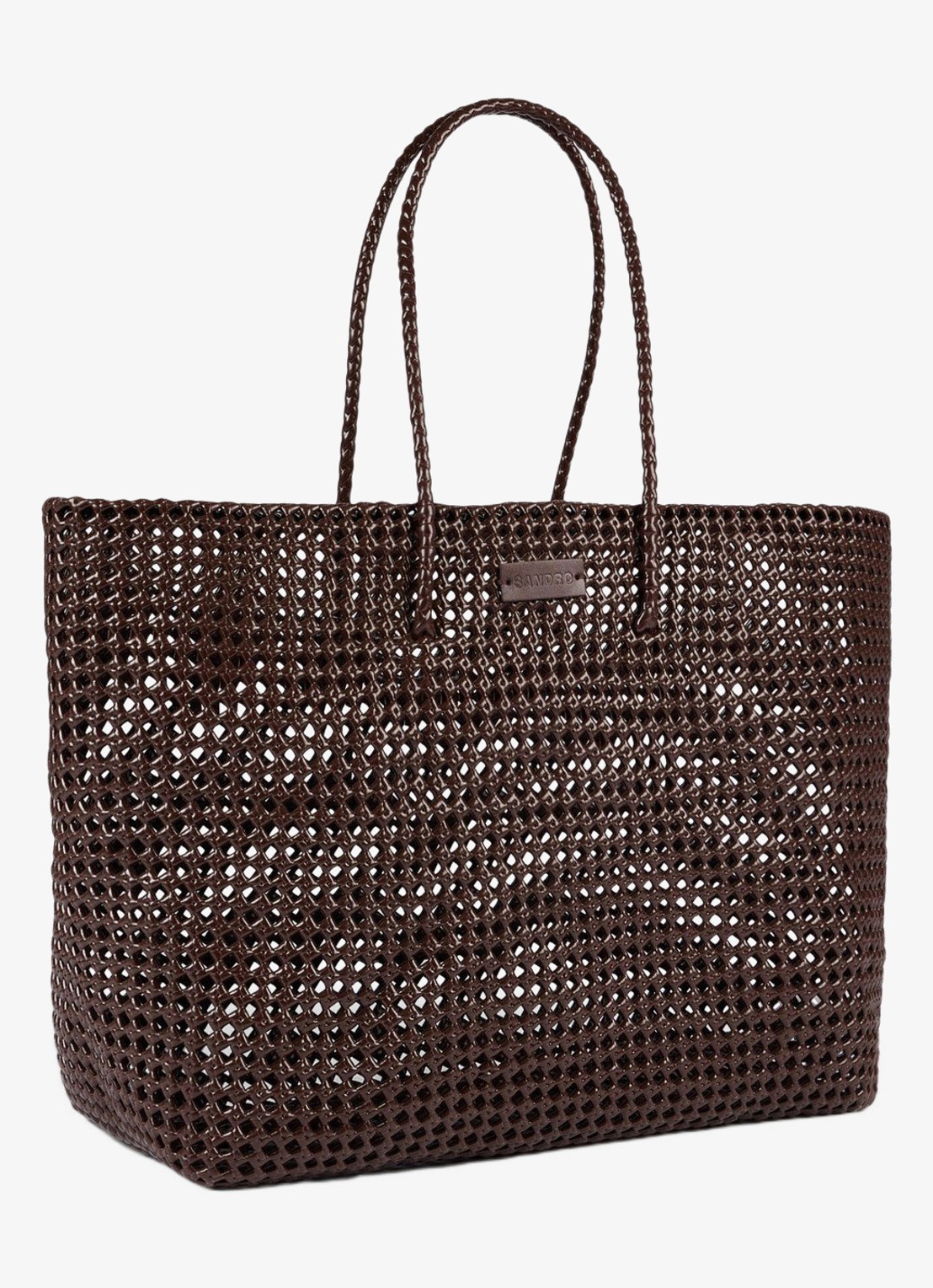 Sandro Shopper met gevlochten detail - detail 4 donkerbruin