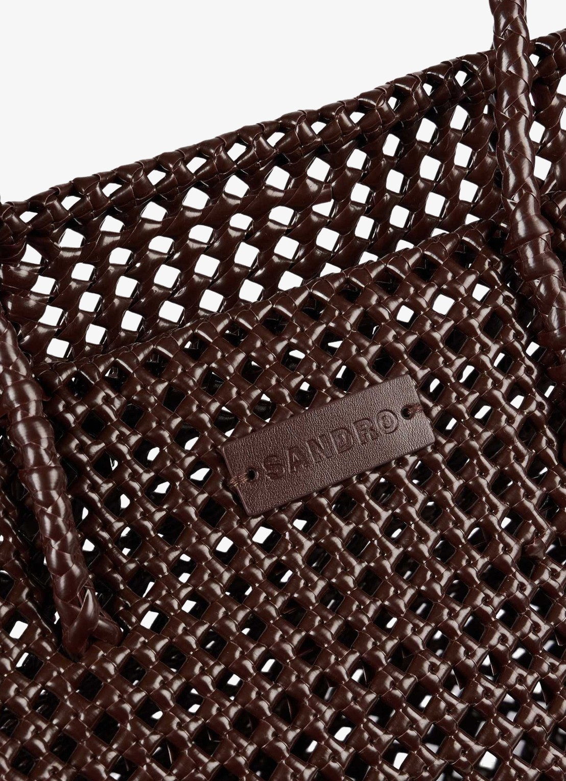 Sandro Shopper met gevlochten detail - detail 6 donkerbruin