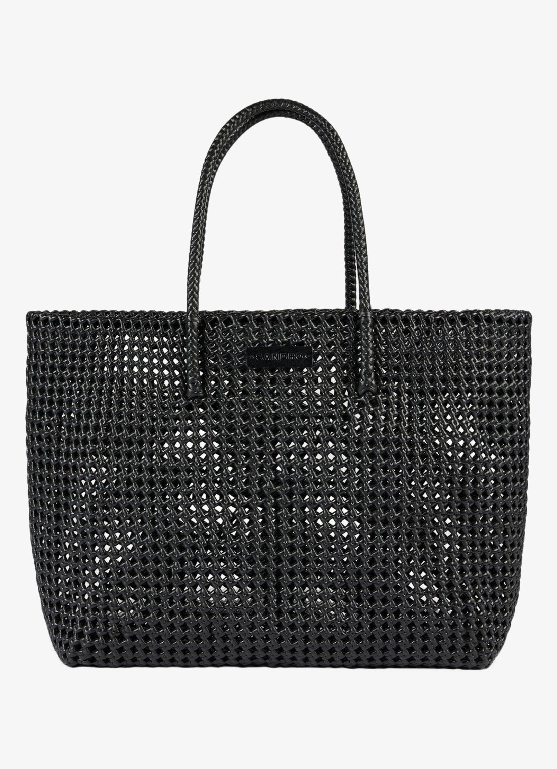 Sandro Shopper met gevlochten detail - voorkant zwart