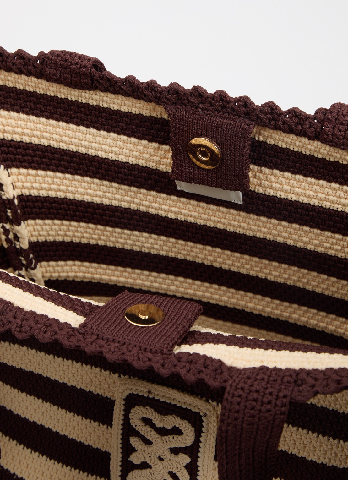 Sandro Shopper met streepprint - detail 4 bruin
