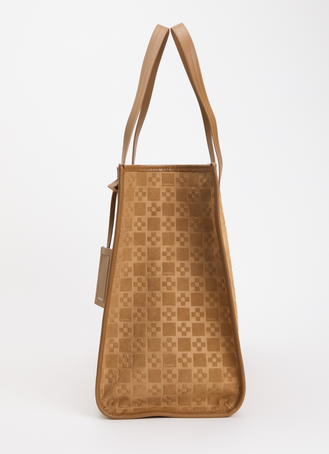 Sandro Shopper van suède met uitneembaar etui - detail 5 camel