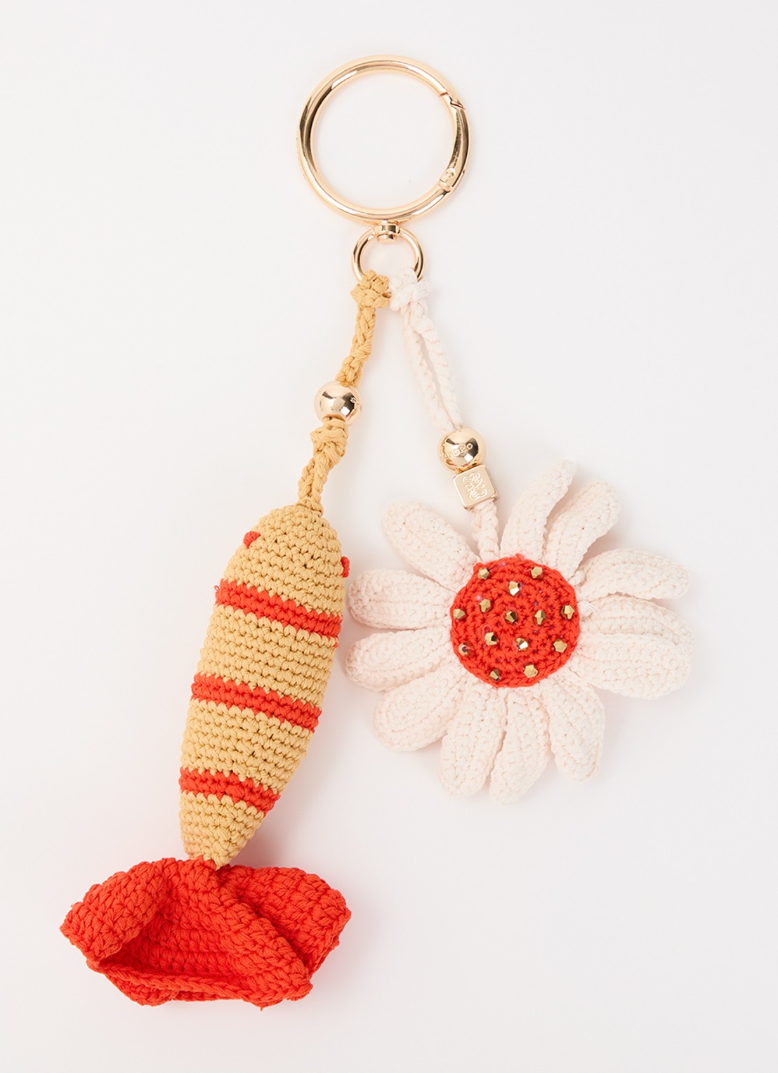 Sandro Sleutelhanger van crochet - voorkant oranjerood