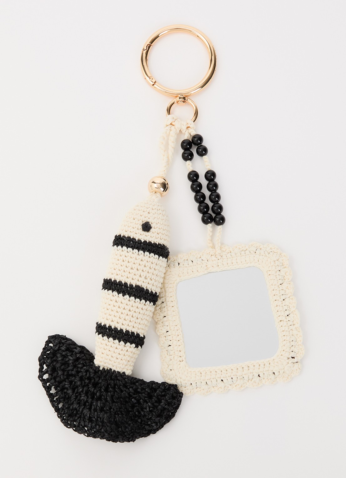 Sandro Sleutelhanger van crochet - voorkant zwart