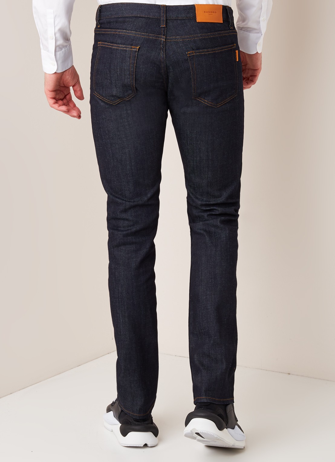 Sandro Slim fit jeans met donkere wassing - achterkant 3 indigo