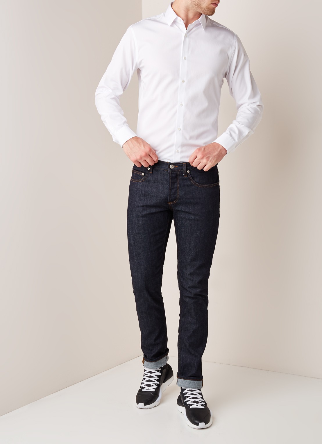 Sandro Slim fit jeans met donkere wassing - voorkant 5 indigo