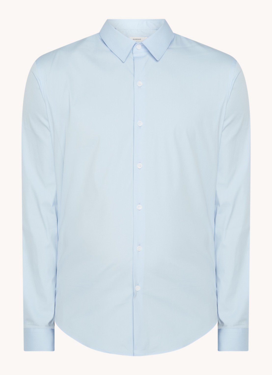 Sandro Slim fit overhemd met stretch - voorkant lichtblauw
