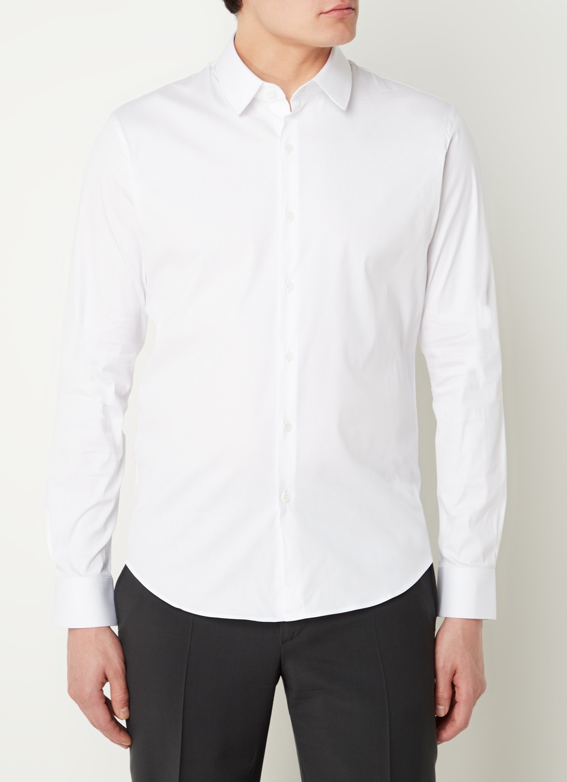 Sandro Slim fit overhemd met stretch - detail 3 wit