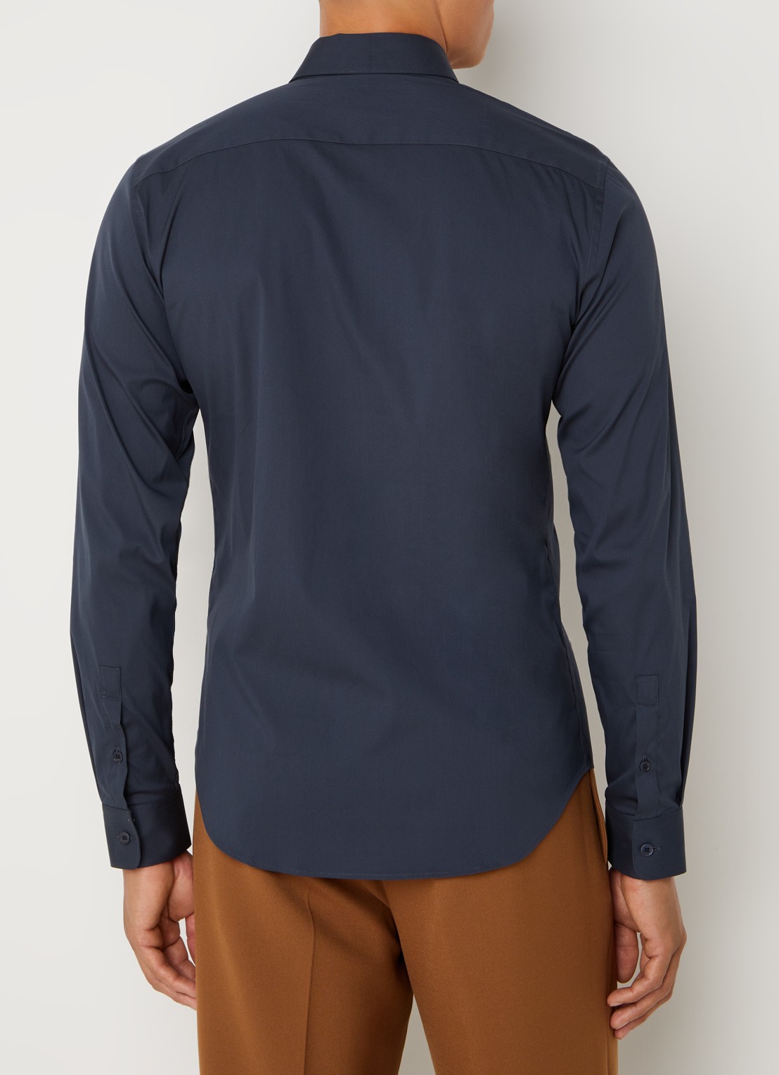 Sandro Slim fit overhemd met stretch - achterkant 2 donkerblauw