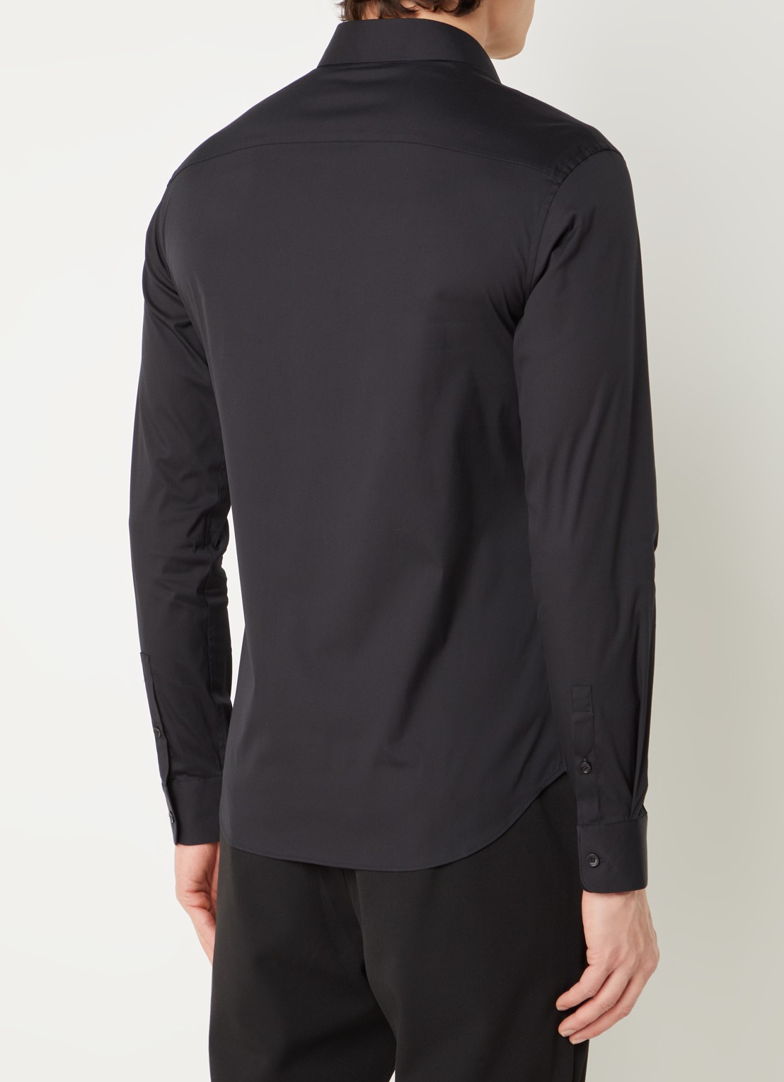 Sandro Slim fit overhemd met stretch - achterkant 2 zwart