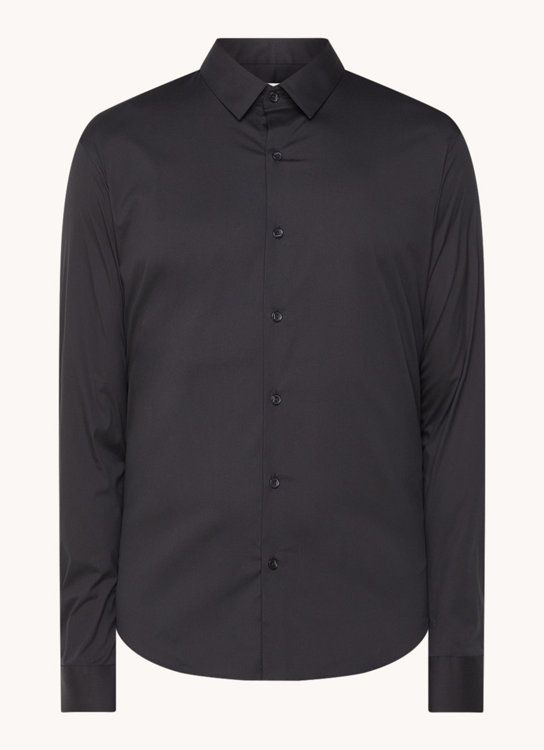 Sandro Slim fit overhemd met stretch - voorkant 3 zwart