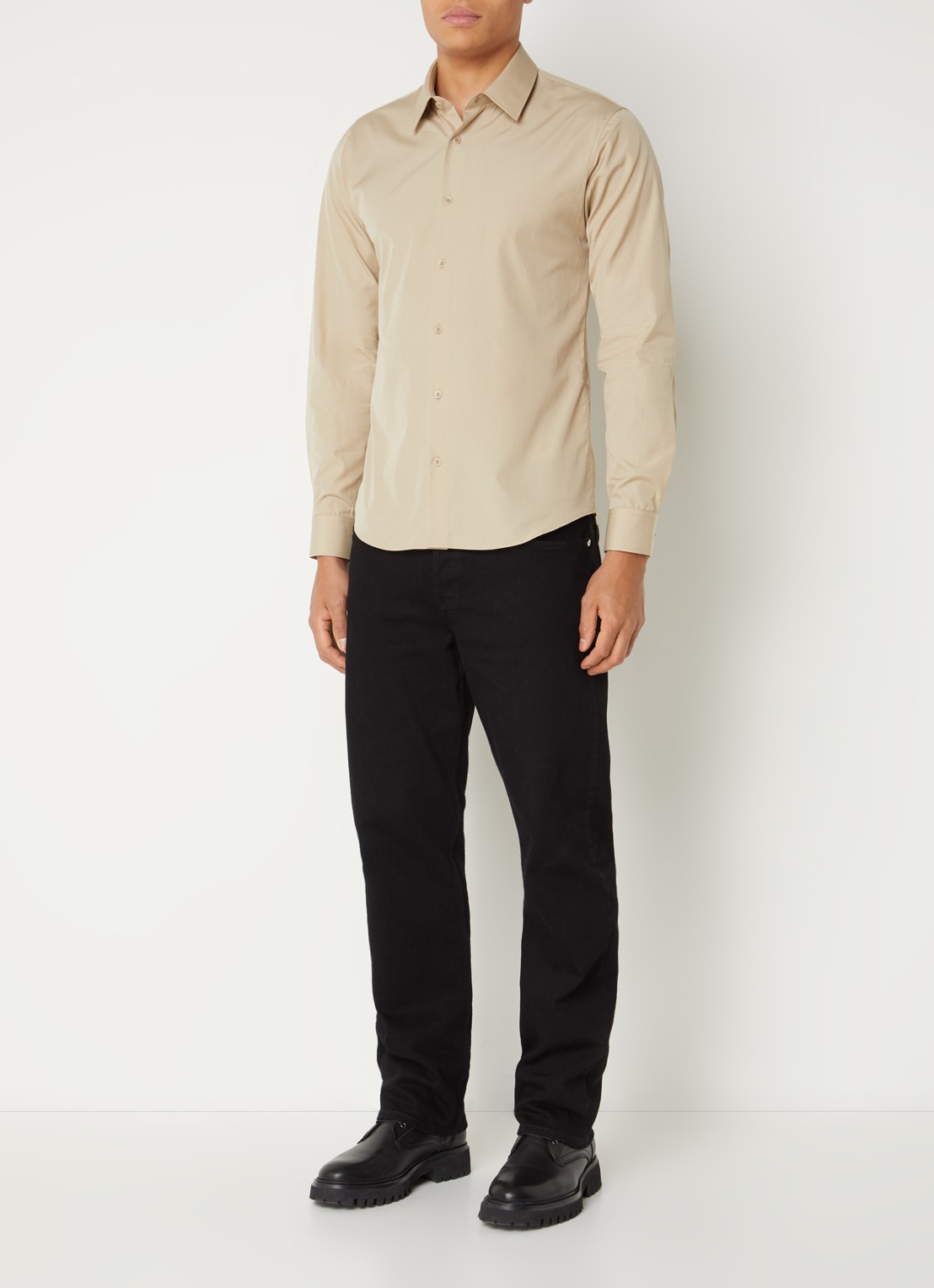 Sandro Slim fit overhemd - voorkant 3 beige