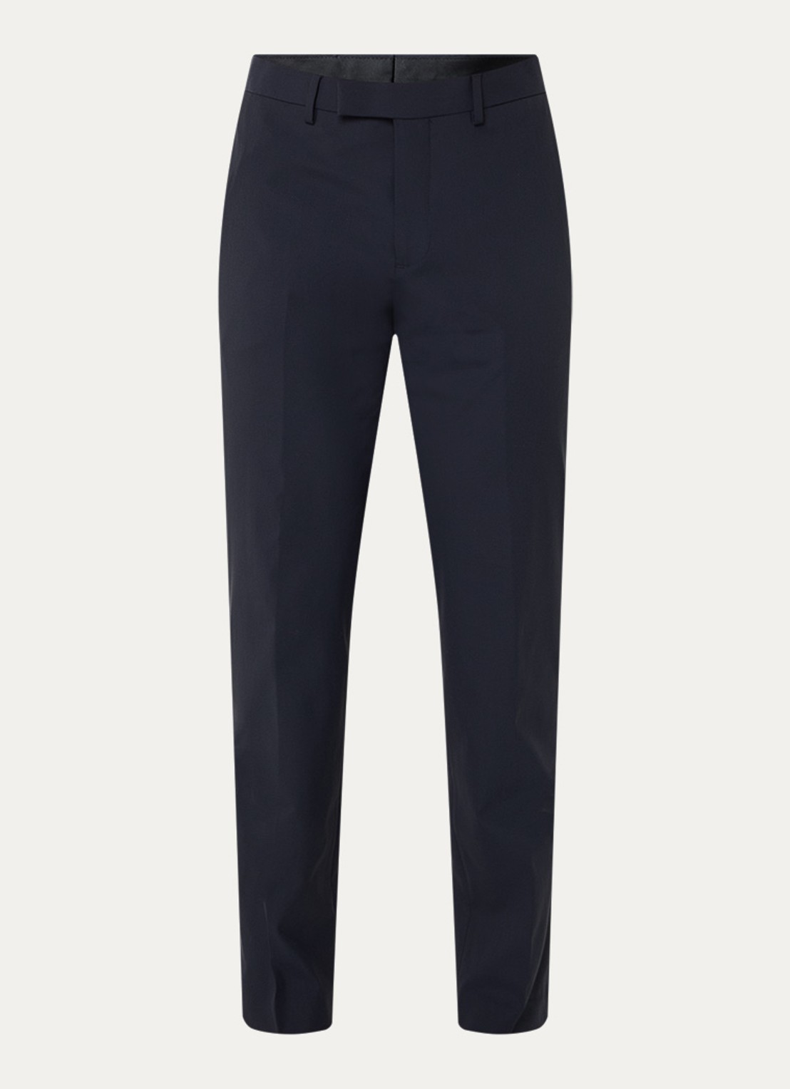 Sandro Slim fit pantalon in wolblend met steekzakken - voorkant donkerblauw