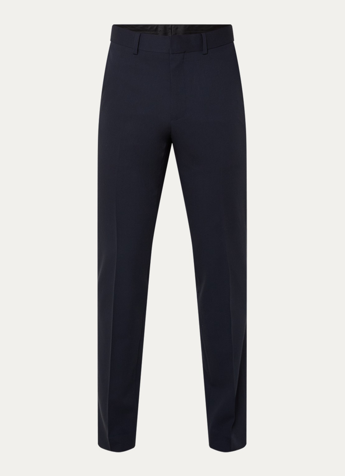 Sandro Slim fit pantalon van scheerwol met steekzakken - voorkant donkerblauw
