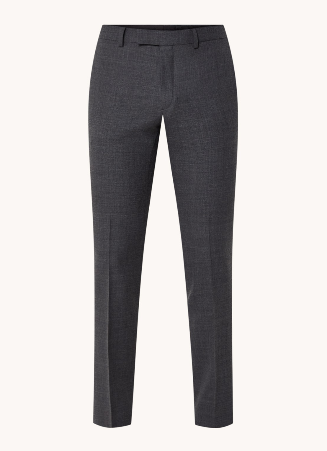 Sandro Slim fit pantalon van wol met stretch - voorkant 3 donkergrijs