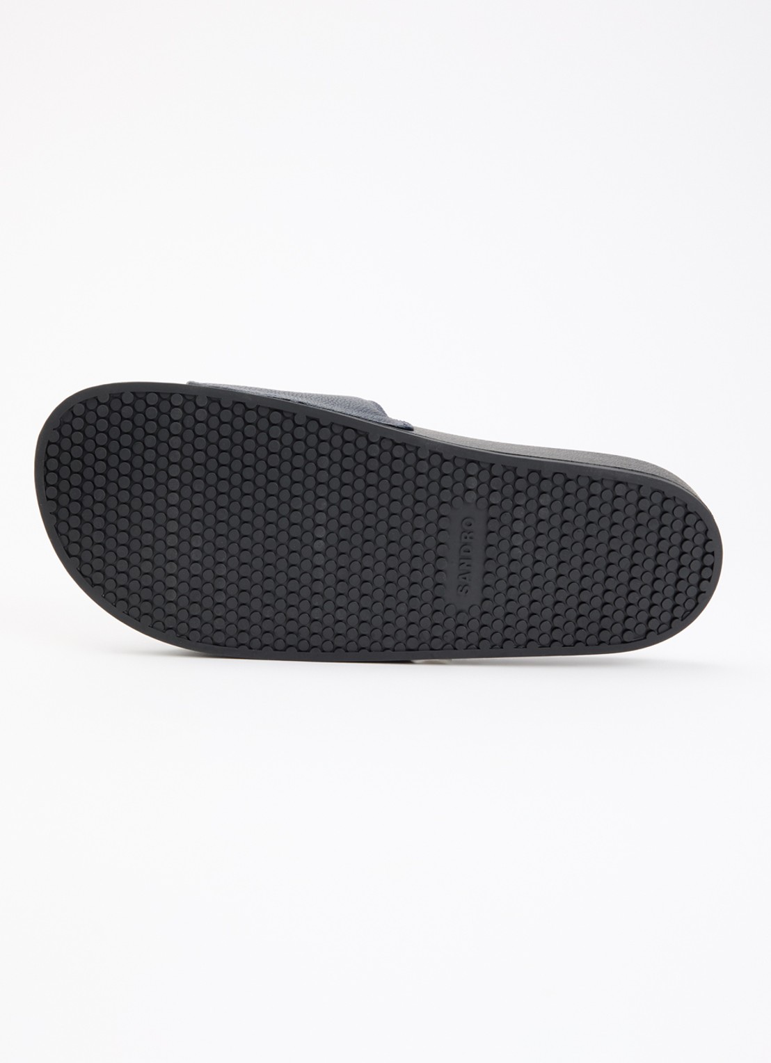 Sandro Slipper van leer met logo - detail 5 donkerblauw
