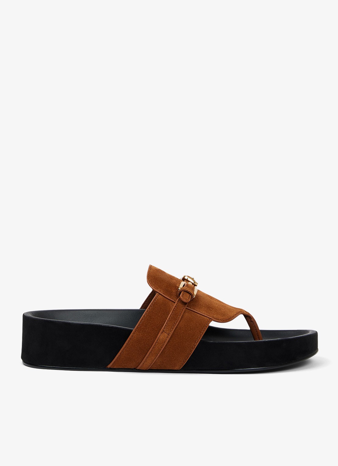 Sandro Slipper van leer  - voorkant 3 bruin