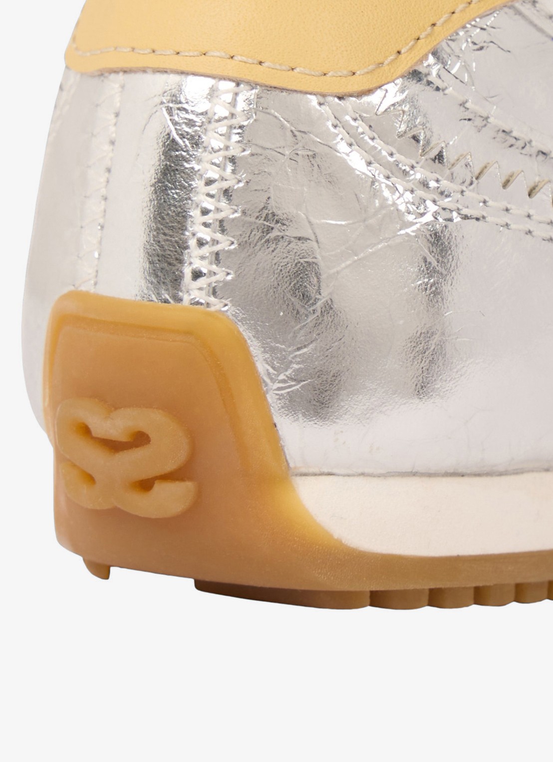 Sandro Sneaker van leer met metallic finish - detail 4 zilver