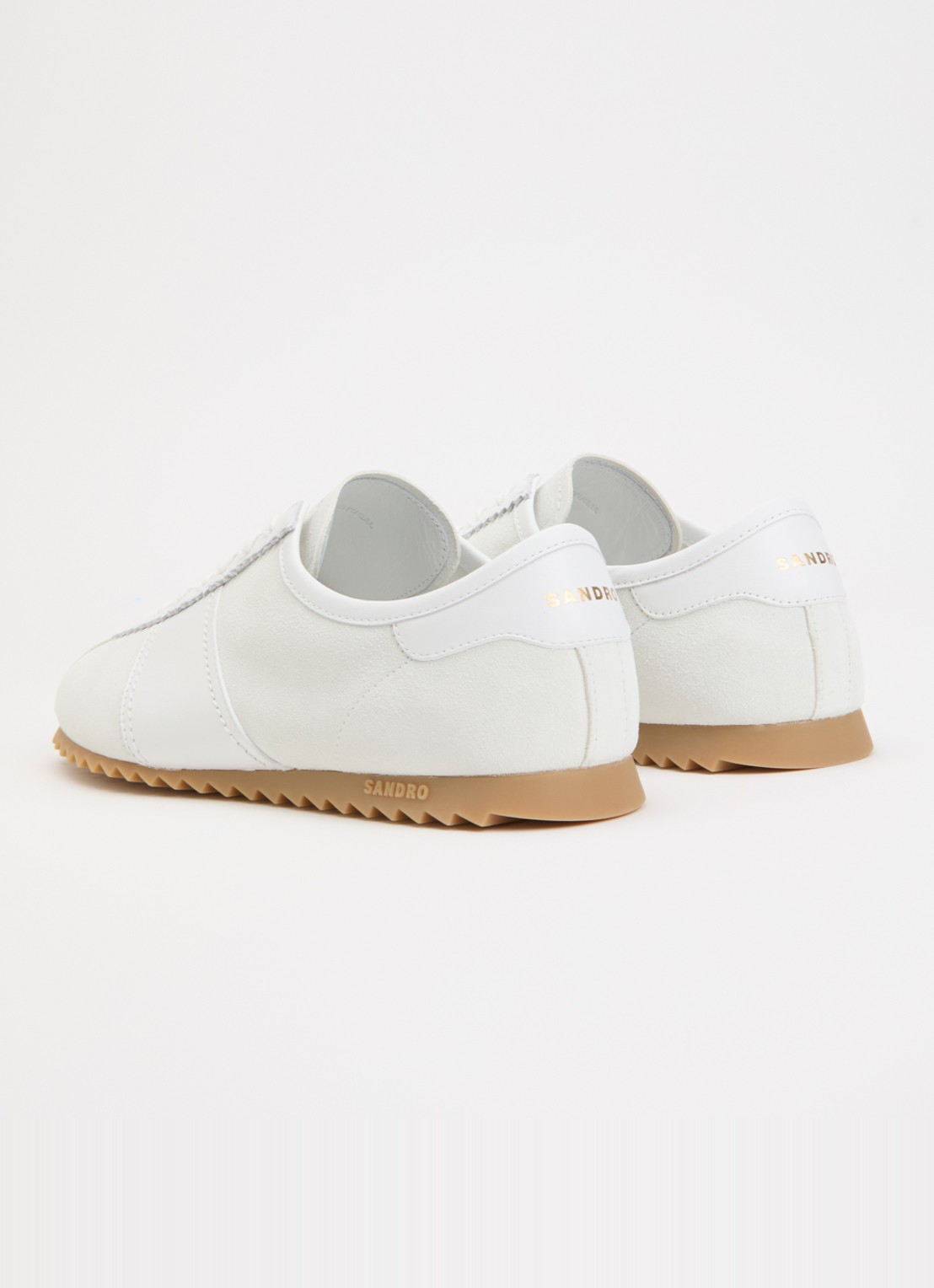 Sandro Sneaker van suède met details van leer - achterkant 8 wit