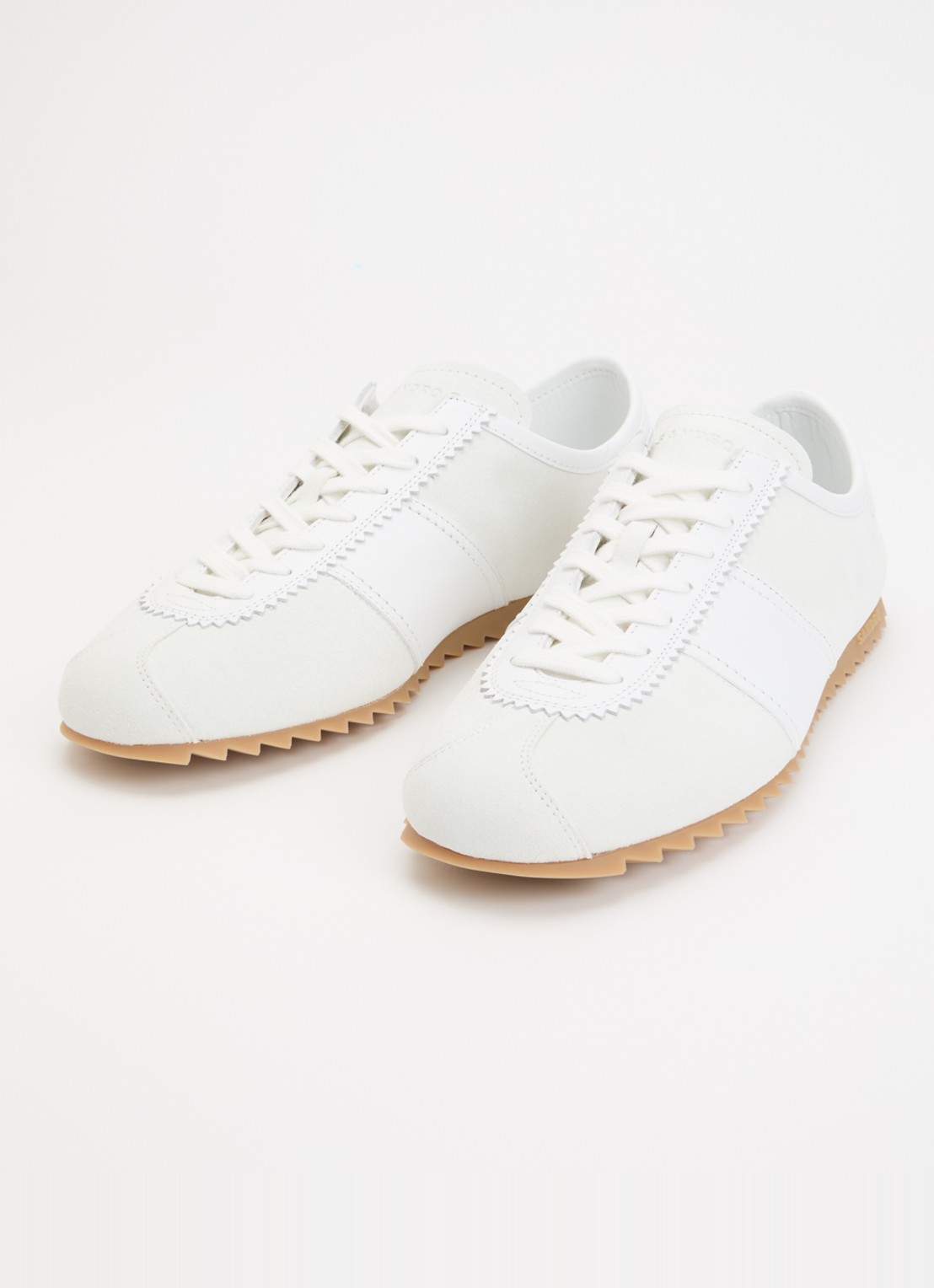 Sandro Sneaker van suède met details van leer - detail 3 wit