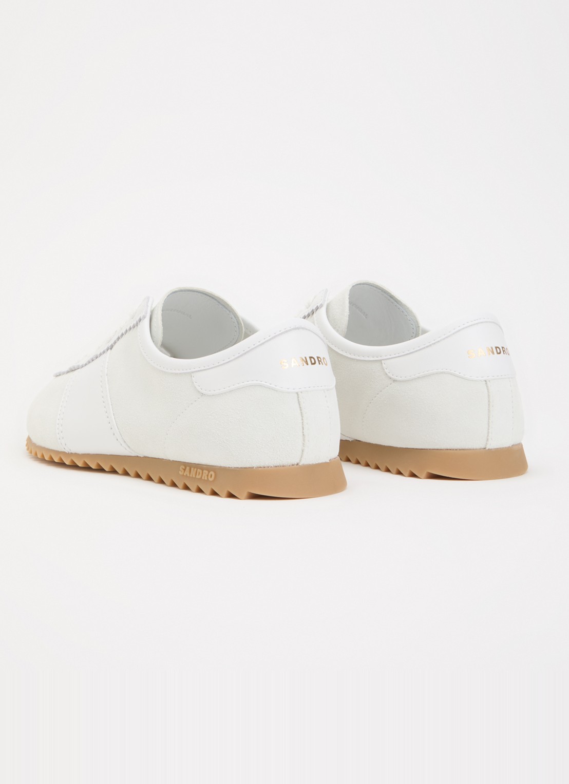Sandro Sneaker van suède met details van leer - achterkant 9 wit
