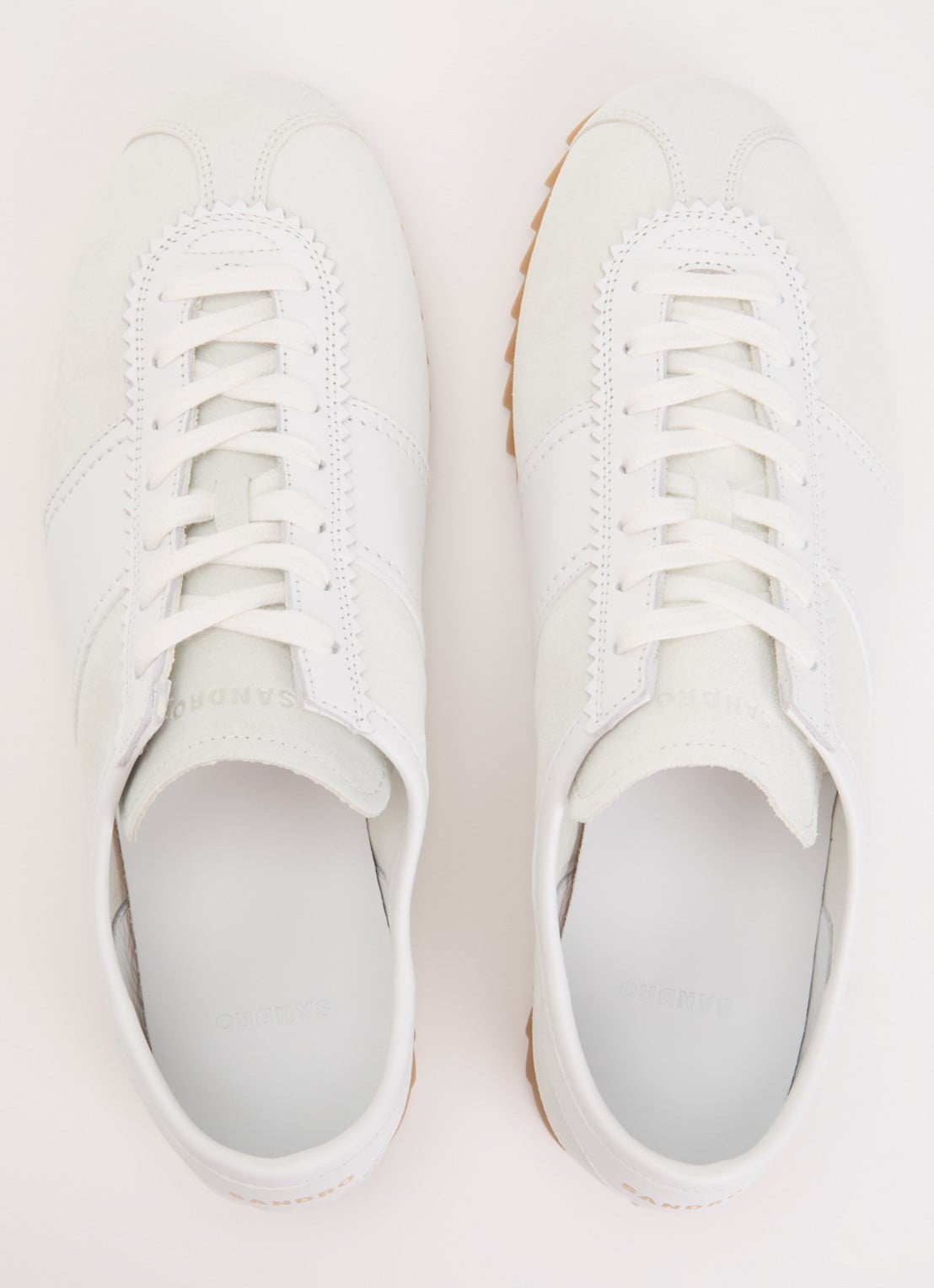 Sandro Sneaker van suède met details van leer - detail 7 wit