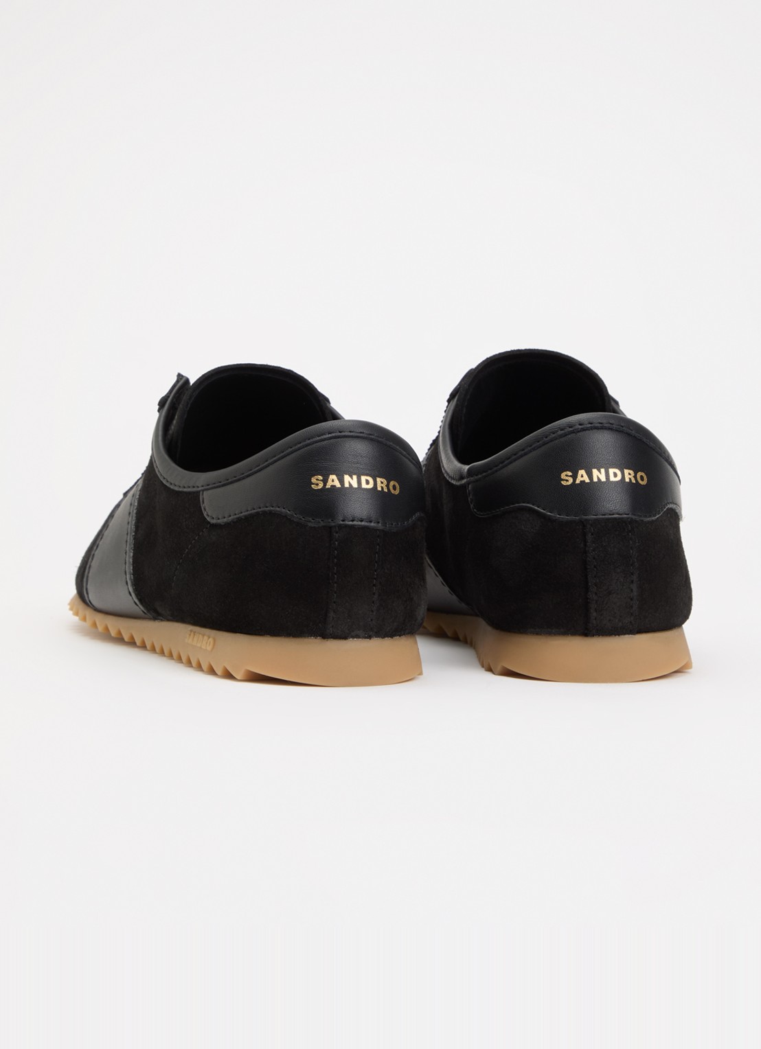Sandro Sneaker van suède met leren details - achterkant 2 zwart