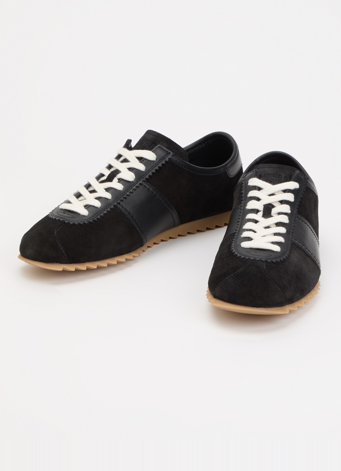 Sandro Sneaker van suède met leren details - detail 3 zwart
