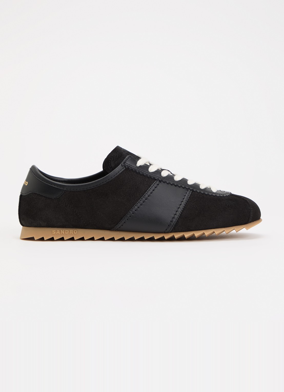 Sandro Sneaker van suède met leren details - voorkant zwart