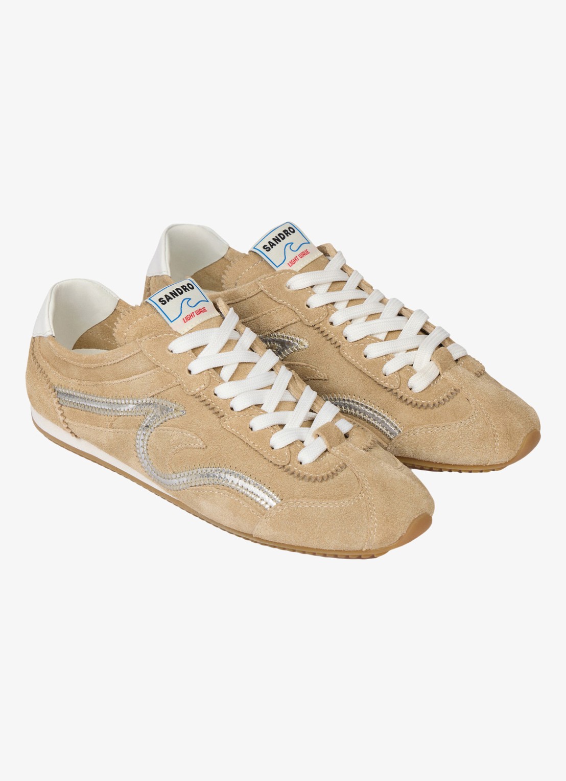 Sandro Sneaker van suède - detail 4 beige