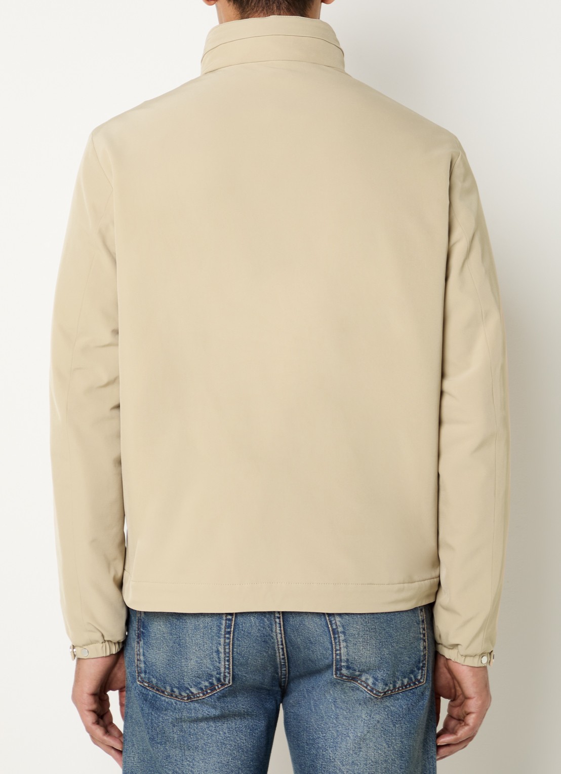 Sandro Softshell jack met opbergbare capuchon en steekzakken - achterkant sand / bruin