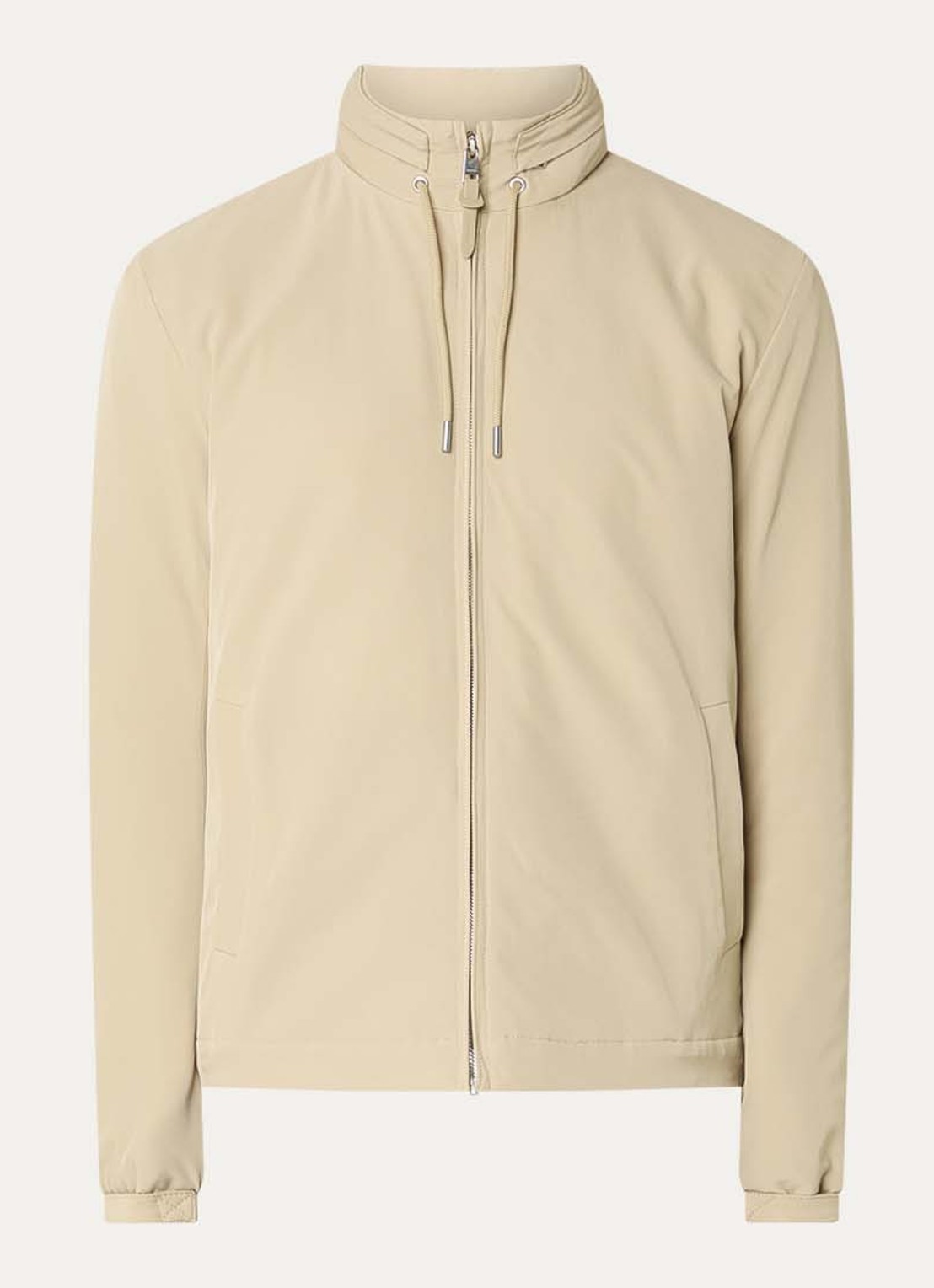 Sandro Softshell jack met opbergbare capuchon en steekzakken - voorkant 3 sand / bruin