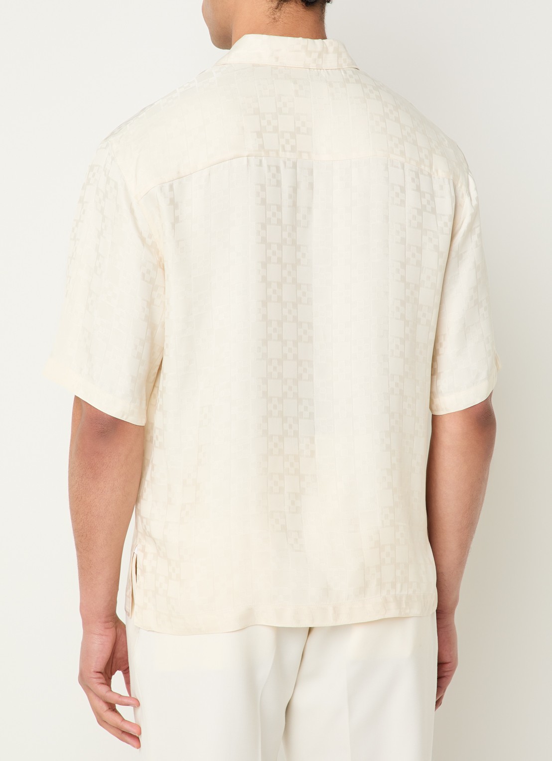 Sandro Square Cross loose-fit shirt - achterkant 3 white / wit