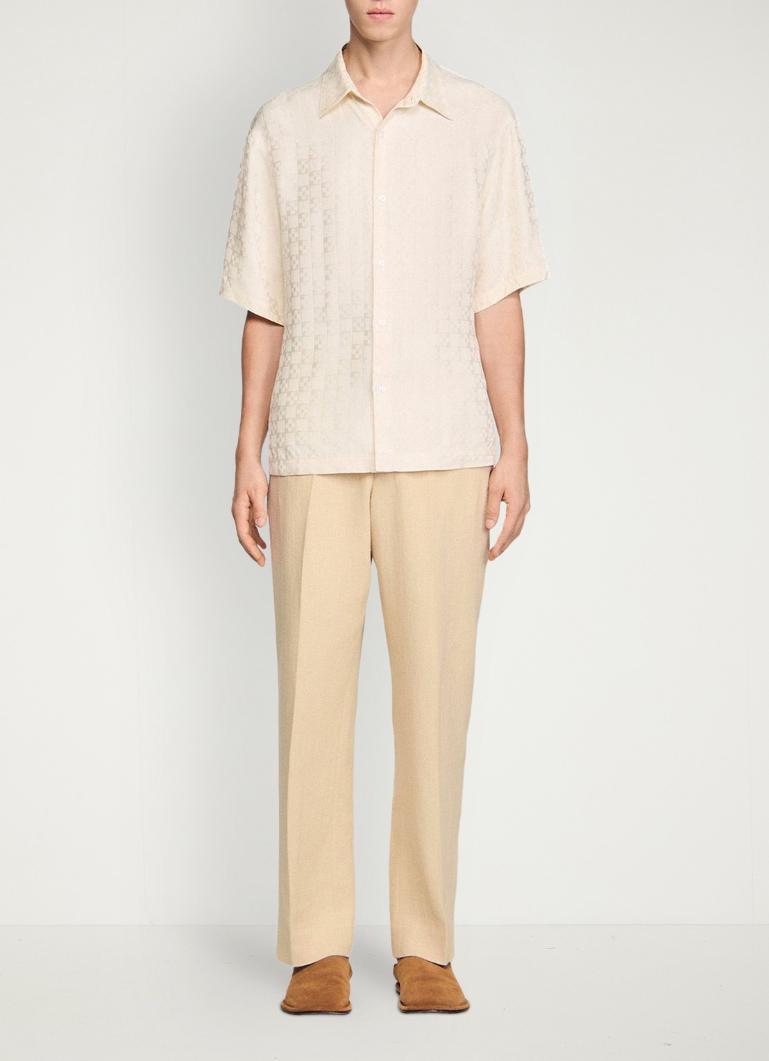 Sandro Square Cross loose-fit shirt - detail 8 white / wit
