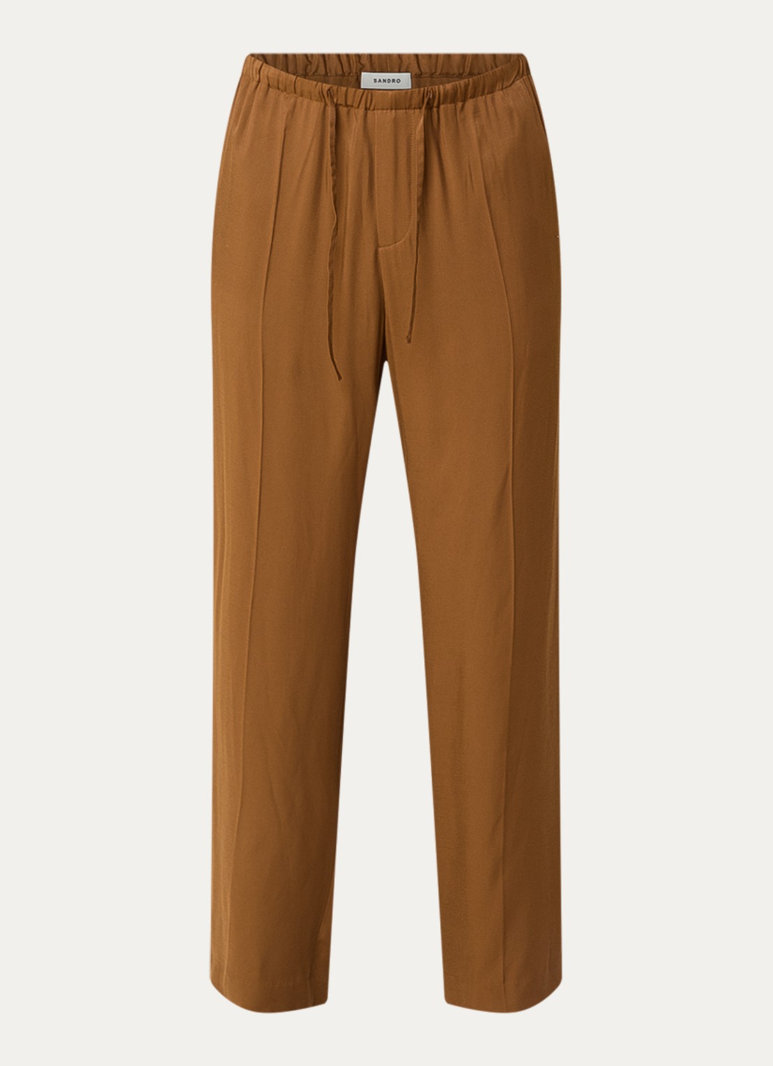 Sandro Straight fit broek met steekzakken - voorkant bruin