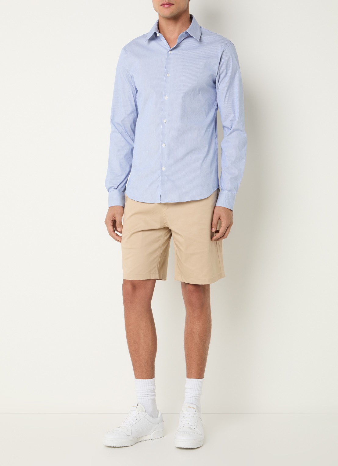 Sandro Straight fit korte broek met steekzakken - voorkant 2 beige
