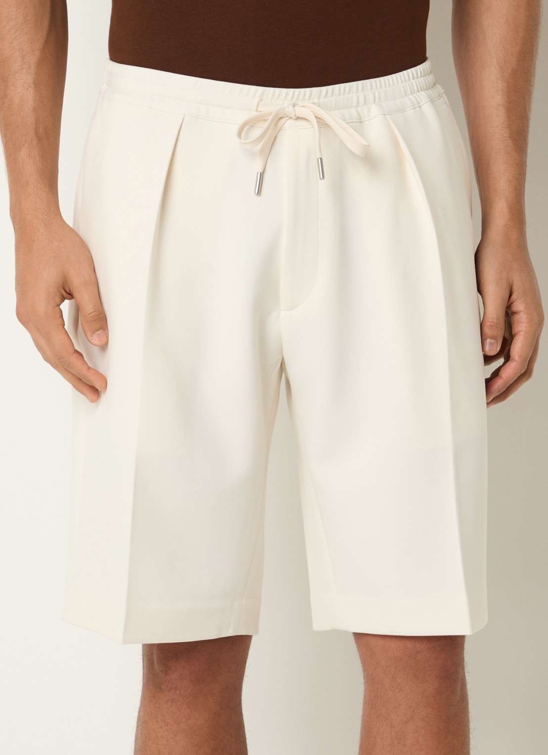 Sandro Straight fit korte broek met steekzakken - detail 4 creme