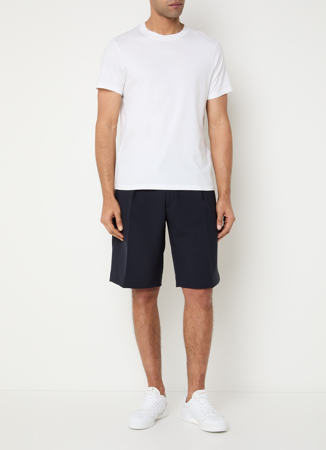 Sandro Straight fit korte broek met steekzakken - voorkant 3 donkerblauw